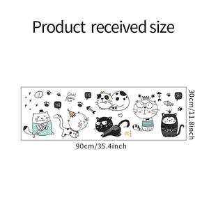Lot de stickers muraux chatons mignons avec arêtes de poisson pour chambre enfant