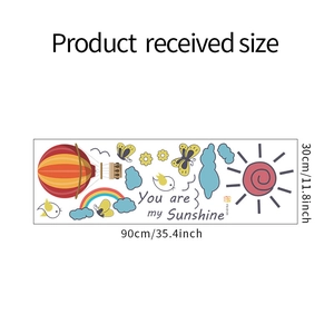 Détail de stickers muraux montgolfière avec dimensions 90x30cm pour chambre d'enfant