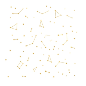 Champagne gold starry constellation wall decals for minimalist bedroom and living room decor