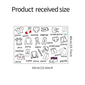 Layout of clothes classification wall stickers for wardrobe organization 60x40cm