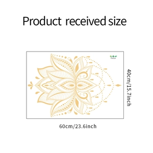 Spécifications de taille pour sticker mural mandala lotus doré avec dimensions 60x40cm