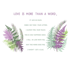 Modern wall sticker featuring green fern leaves and English quote for home decoration