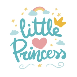 Cartoon Little Princess wall sticker with rainbow and crown for kids room decoration