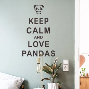Keep Calm And Love Pandas Wall Sticker Minimalist Panda Graphic PVC Removable DIY Art Decal For Bedroom Living Room Home Decor