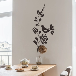 Minimalist Black Flower Vine Bird Wall Sticker PVC Waterproof Decorative Decal For Living Room Bedroom Home Decor