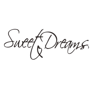 Adesivo murale Sweet Dreams minimalista con scritte corsive e design a cuore