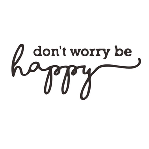 Sticker mural décoratif 'Don't Worry Be Happy' pour décoration murale de chambre