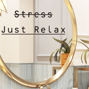 Sticker Mural en PVC avec Citation Anglaise Just Relax Stress Décalcomanie Miroir Moderne Pour Chambre à Coucher Couloir