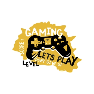 Gamer wall decal featuring game controller silhouette and gaming text for home decoration