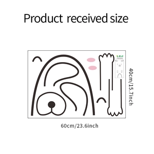 Detailed product layout size of 60x40cm for DIY cartoon animal wall stickers and decals