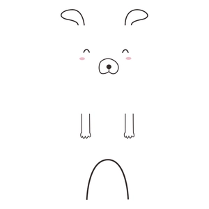 Cute minimalist cartoon dog wall stickers for kids bedroom and furniture decoration