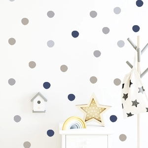 Stickers Muraux à Pois Morandi Nordique pour Décoration Chambre Filles Enfants Autocollants Muraux Circulaires en PVC Amovibles pour Nurserie