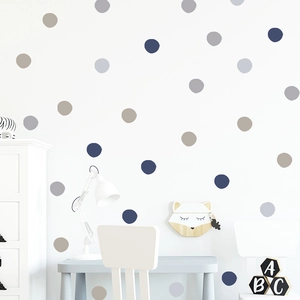 Stickers muraux à pois couleur Morandi pour chambre d'enfant et décor mural nordique