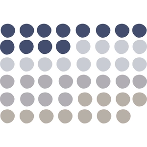 Stickers muraux ronds Morandi en bleu, gris et beige pour décoration de chambre
