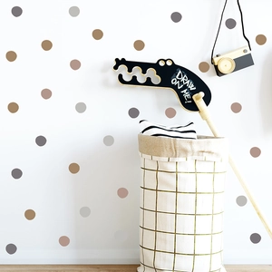 Morandi neutral dot wall stickers for Scandinavian style kids bedroom and nursery decor