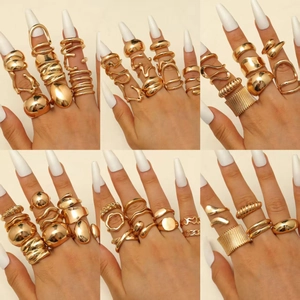 Minimalistische Legierung Geometrische Fingerringe Für Damen Vintage Lava Wassertropfen Offene Ringe Mode Schmuck Geschenk