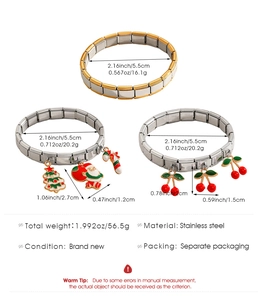 Detailspezifikationen von italienischen Edelstahl-Charms-Armbändern mit Emaille-Anhängern