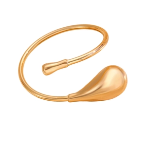 Schicker goldener Tropfen-Armreif mit glänzendem Metallic-Finish und offenem Design