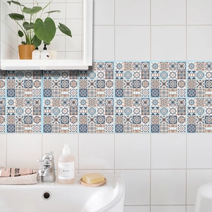 Adesivi per piastrelle autoadesivi in stile boho per la decorazione della parete cucina