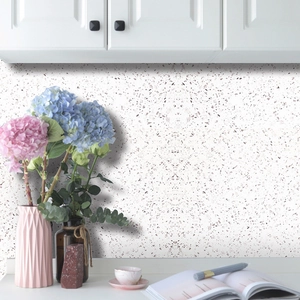 Self-adhesive retro terrazzo wallpaper for kitchen backsplash renovation and decor