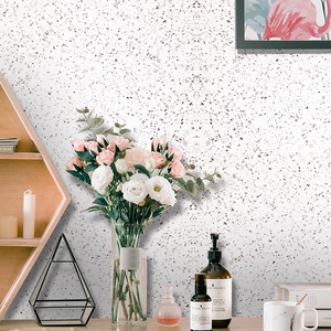 Modern terrazzo wallpaper for living room decor with gray and brown stone patterns