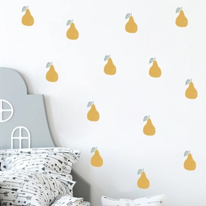 Minimalist cute yellow pear wall decals for nursery and kids bedroom decoration