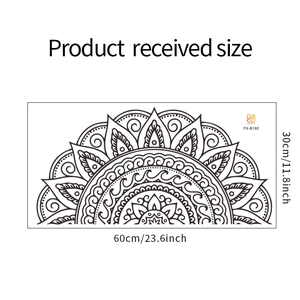 Detailed size diagram for the half mandala wall sticker showing 60x30cm dimensions
