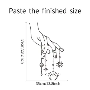 Size chart showing finished wall sticker dimensions: 59cm height and 35cm width