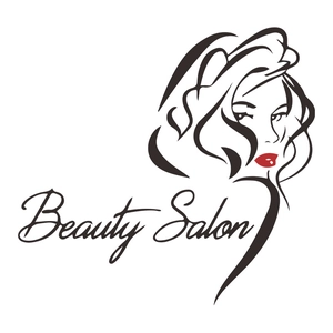 Beauty salon wall sticker featuring a minimalist woman silhouette with sexy red lips