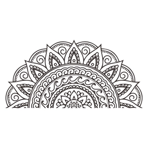 Mandala wall sticker with black bohemian floral patterns for bedroom decoration