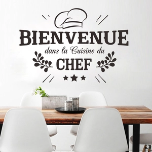 Chef's Kitchen Wall Sticker Bienvenue dans la Cuisine du Chef decal for home decor
