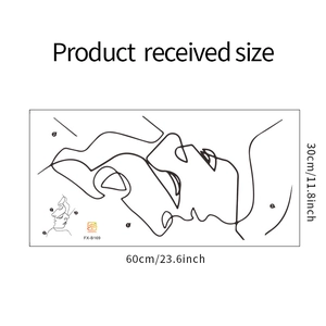 Minimalist portrait line art wall sticker size dimensions 60x30cm for bedroom decor