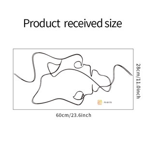 Minimalist kiss line art wall sticker FX-B170 dimensions 60x28cm for modern home decor