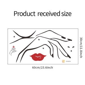 Detail of DIY wall sticker dimensions 60x30cm featuring red lips and female profile