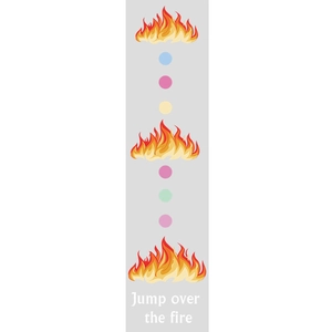 Cartoon Jump Over the Fire floor stickers for children's indoor sensory exercise games