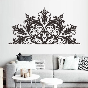 Mandala wall sticker for bedroom and living room decor with floral vine patterns