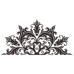 Mandala floral wall sticker with symmetrical scroll pattern for home bedroom decor