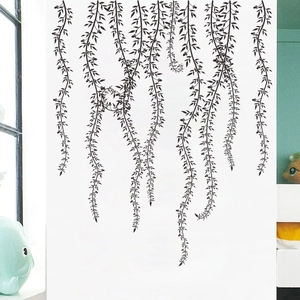 Artistic black vine wall sticker for bedroom DIY home decoration with vine plant patterns