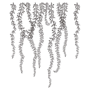 Artistic black vine wall sticker for bedroom decor with hanging plant branch design