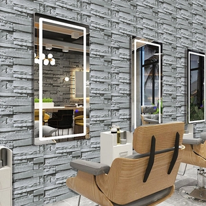Modern rectangular LED vanity mirrors with rounded corners for barber shop wall decor