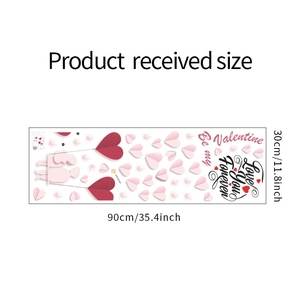 Detailed dimensions of the FX-D141 heart and couple silhouette wall decal sheet