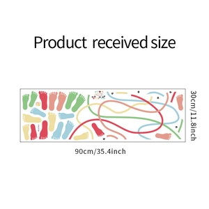Detail layout showing 30x90cm dimensions for colorful footstep wall decals with FX-D194 label