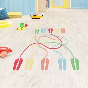 Colorful Kids Footprint Path Wall Stickers PVC Waterproof Floor Decals For Kindergarten Sensory Training Room Decor