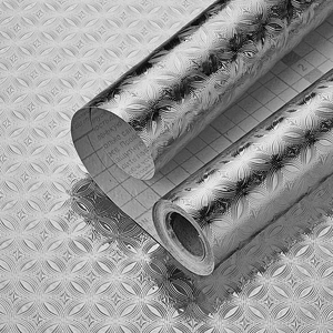 Oil-proof Aluminum Foil Kitchen Sticker Silver Grid Pattern Self Adhesive Waterproof Cabinet Drawer Decor Wallpaper Decal
