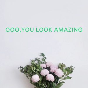 Luminous wall sticker with You Look Amazing quote and pink pompon chrysanthemum decor