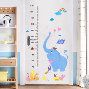 Cartoon elephant height measurement wall sticker for kids room decoration 70-170cm
