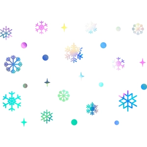 Holographic PET laser snowflake wall stickers with colorful reflective DIY finish