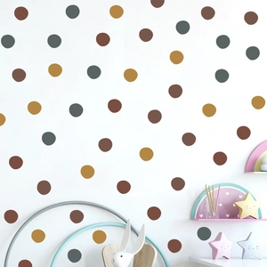 Morandi dots wall stickers in earth tones for kids nursery bedroom decor