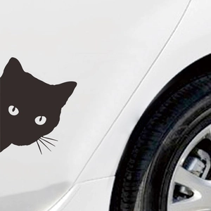 Minimalist black cat silhouette car sticker decal for window and bumper decoration
