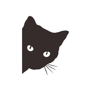 Minimalist black cat wall sticker featuring a curious peeking feline design for home decor
